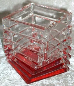 Vintage Rosenthal Red Turnus Crystal Glass Votive Tealight Candle Holder Germany - Picture 1 of 10