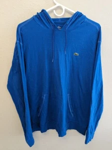 Lacoste Herren royalblau Hoodie Größe 7 (passt L) Baumwolle Kroko Logo leicht - Bild 1 von 8