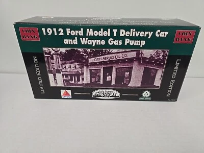 GEARBOX CITGO 1912 FORD MODEL T DELIVERY TRUCK COIN BANK & WAYNE GAS PUMP NEW - Image 1 of 4