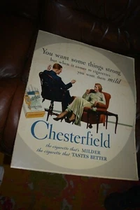 Vintage Antik 50er Jahre CHESTERFIELD 22 x 18,5 Werbung ~ you want some things - Bild 1 von 2