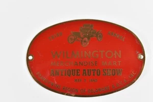1960 AACA Meet Wilmington DE Merchandise Mart Dash Plaque Car Show Plate 10th - Picture 1 of 3