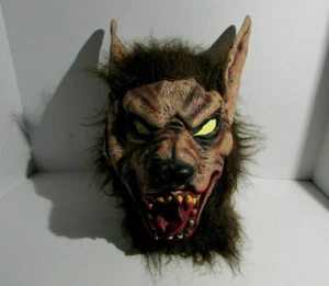 Vintage Adult Sized Full Head Rubber Werewolf Halloween Mask - Picture 1 of 12