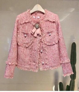 New women's new style fashion temperament tassels worsted cardigan short coat - Picture 1 of 6