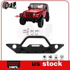 Black Front Bumper Guard w/ Fog Light Holes Winch Plate for Jeep Wrangler 07-18 Ford Crown Victoria