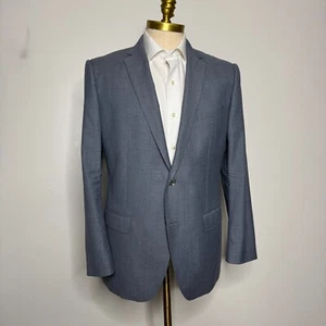 Banana Republic Italy 42S Blazer Sport Coat Mens Blue Solid Wool Cotton - Picture 1 of 11