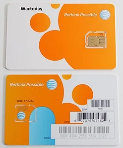 Carte sim AT&T FACTORY Micro 4G LTE pour iphone 4/4s samsung galaxy S 4/5 Note 4 - Photo 1 sur 3