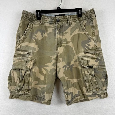 Pantalones Cortos Carga Y2K Quick Silver Para Hombre 33 Sueltos Relajados Camuflaje 11" Entrepierna 00s Foto 1 de 4