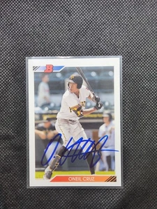 2020 Bowman Oneil Cruz RC Blue Ink On-Card Auto Beckett Authenticated - Picture 1 of 2