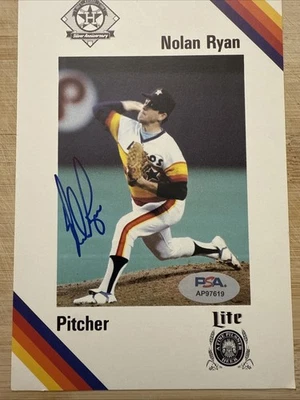 Tarjeta de aniversario de plata autografiada por Nolan Ryan 1986 PSA Autenticada Astros Foto 1 de 2