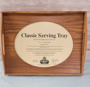 Sudberry House Classic Wooden Display Serving Tray Needlepoint Craft Flower Oval - Picture 1 of 11