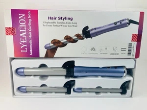 LYEALION 3-in-1 Automatic Hair Curling Iron Set – 3 Interchangeable Barrels - Picture 1 of 13