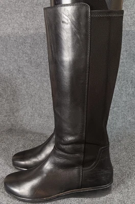 Clarks Womens Black Leather Knee High Riding Boots Zip Side Size 8 M - Image 1 of 4