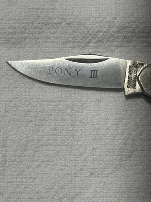 Faca de bolso vintage Valor Pony III Miami aço inoxidável Japão boa lâmina única 2” - Imagem 1 de 4