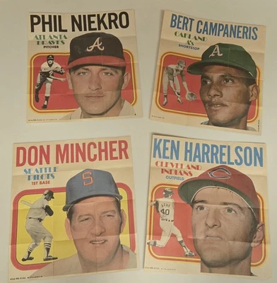 Vintage Set of 4 1970 Topps Baseball Mini Poster Inserts - Image 1 of 4