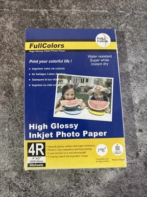 SHEET PACKS OF 4" x 6", HIGH GLOSSY INKJET PHOTO PAPER  Fullcolors  - Image 1 of 2