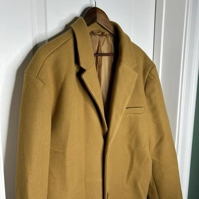 Chaquetón Alto Azul Marino Antiguo Para Hombre Marrón Camel Botón Frontal Estilo Clásico XXLT Foto 1 de 4