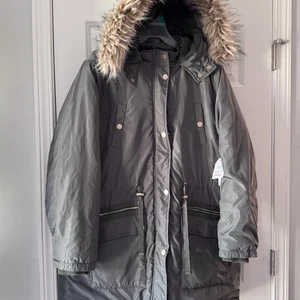NWT Time & TRU -XL Heavyweight Winter Anorak Parka Jacket FauxFur Removable Hood - Picture 1 of 17