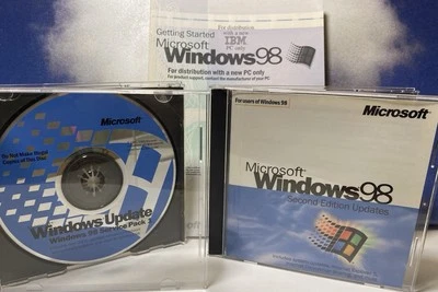 Vintage Windows 98 Manual & Disk Box Original 1998 Microsoft No CD / Update Disc - Image 1 of 4