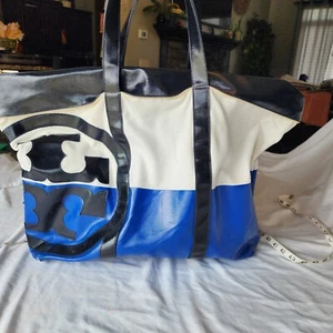 Tory Burch Large Pvc & Twill Beach Tote, Handbag - Picture 1 of 24