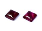 5.05 Ct Natural Burma Ruby Gemstone Matching Pair Square Cabochon Certified SP08