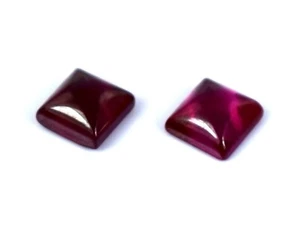 5.05 Ct Natural Burma Ruby Gemstone Matching Pair Square Cabochon Certified SP08 - Picture 1 of 8