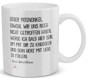 Du Wirst Patenonkel Tasse Schwangerschaft Geschenk Baby Kaffeetasse Männer - Bild 1 von 6