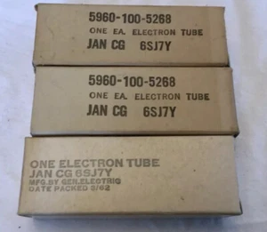 Lotto di 3 tubi elettronici General Electric JAN CG 6SJ7Y NOS USA - Foto 1 di 4
