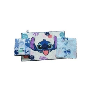 Nuevo paquete Disney Stitch Blue Mix - Juego de edredón doble, alfombrilla de baño y juego de toallas - Imagen 1 de 9