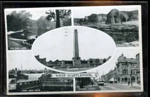 West Hartlepool Multiview posted card (1948 postmark) Valentine's Silveresque - Picture 1 of 2