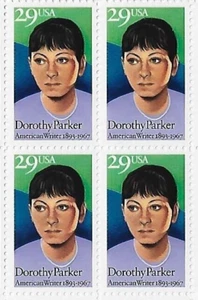US Dorothy Parker American Writer 29c Stamp Block of 4 Scott #2698 - Picture 1 of 1
