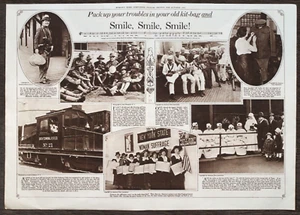 1917 WWI Zeitschrift Sepia Foto verbreitet Soldaten Frauen Suffragisten Krankenschwestern - Bild 1 von 6