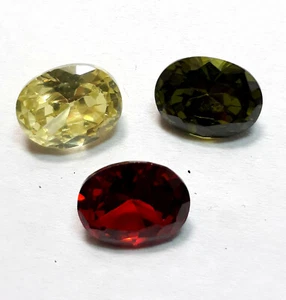 Natural Multi Color Zircon Oval Shape Loose Gemstone Lot - Picture 1 of 4