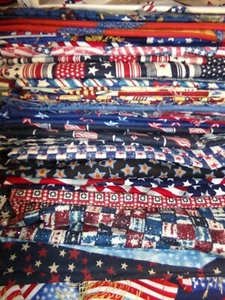 USA Patriotic Americana Baumwolldecke STOFF U-Pick Sterne Streifen 1/2 Yd BTHY - Bild 1 von 30