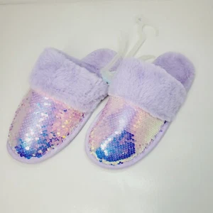 Cat & Jack Youth Girls Purple Fur & Sequin Size L 4/5  - Picture 1 of 6