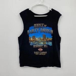 Harley Davidson Cut Off Shirt Ärmellos Motorräder Logo Schwarz Größe L Herren - Bild 1 von 8