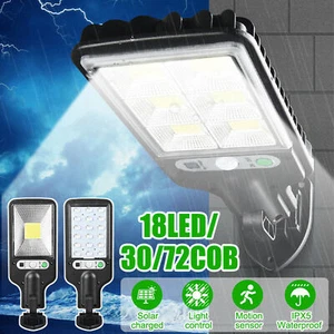 Solar Motion Sensor Light Outdoor Garden Yard Wall Security Flood Lamp LED - Picture 1 of 15