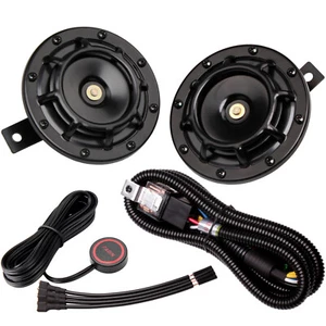 12v Loud Metal Twin Disc Horn Kit with Button Switch Electric Train Horn for Car - Bild 1 von 12