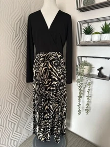 AX Paris black pleated midi dress size 12 - Picture 1 of 6