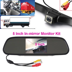 5'' Car Rear View Mirror Monitor + Night Vision Reverse Backup HD Camera Kits - Picture 1 of 10