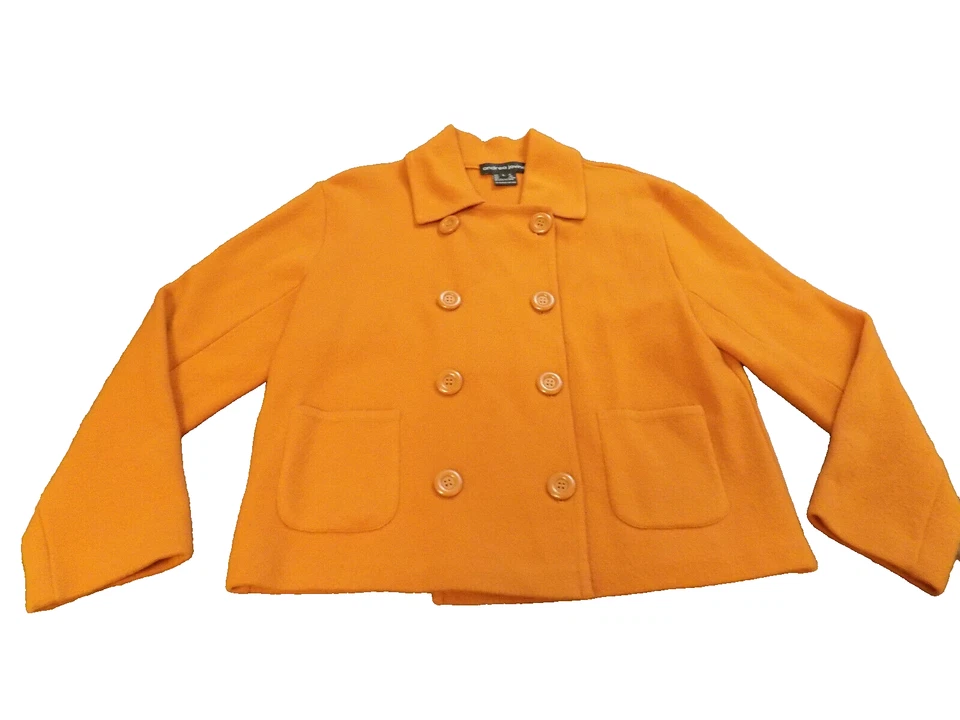Blazer De Colección Andrea Jovine Naranja Quemado Suave 100% Lana Doble Pecho L Foto 1 de 4