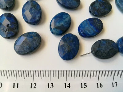 Perlas ovaladas facetadas lapislázuli 18 x 13 mm  X 5 UNIDADES azul abalorios - Imagen 1 de 4