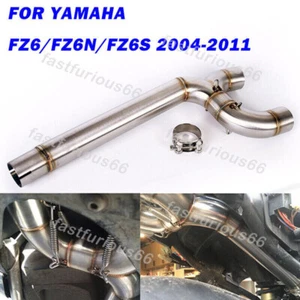 For Yamaha FZ6 FZ6N FZ6S 2004-2011 Slip On Exhaust Mid Link Pipe Connector Tube - Bild 1 von 7