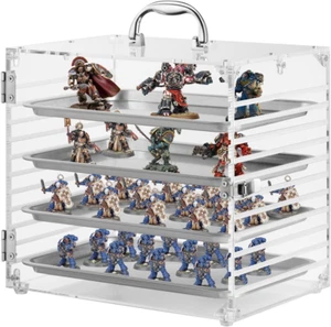 Portable Miniature Carrying Case Compatible with Warhammer 40K, Clear Acrylic St - Picture 1 of 12