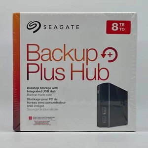 New Seagate Backup Plus Hub 8TB Desktop Storage with USB Hub STEL8000100 - Afbeelding 1 van 6