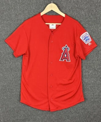 Camiseta Majestic A Junior League Béisbol Niños Jóvenes Manga Corta Grande Roja Foto 1 de 4