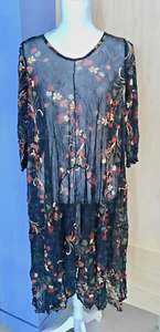 Comfy Long Sleeve Black Print Dress - Size S - Picture 1 of 8