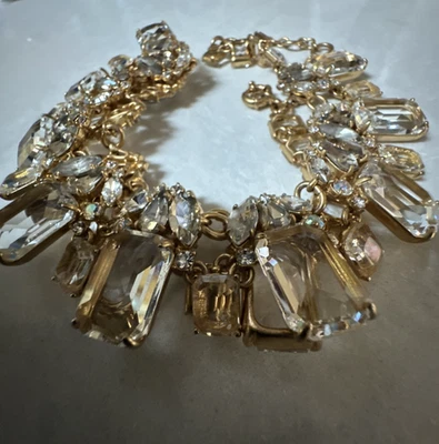 Colar J Crew cristal cluster gota tom dourado e strass declaração, Paulina - Imagem 1 de 4