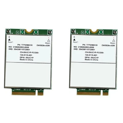 2X T77W968.50 DW5829e-ESIM M.2 4G Modem Module Cat9 450Mbps TDD-LTE 4G5542 - Image 1 of 4