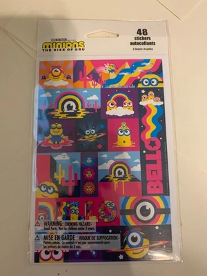 48 Minions The Rise of Gru  Stickers (3 Sheets) Party Favors Teacher Supply  - Image 1 of 2