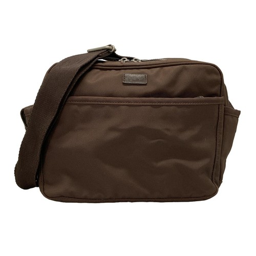 AGNES B. Autentica agnes b Borsa a tracolla in pelle di nylon marrone scuro